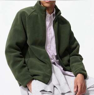 Uniqlo Men's Full-Zip Fleece Jacket Forest Green Size XL